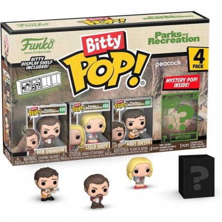 Bitty Pop!: Parks and Recreation Mini Collectible Toys 4-Pack - Ron Swanson, Leslie Knope, Andy Dwye