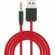 USB 3.5mm Replacement Cable Wireless Charger Cord for Beats by Dre Studio Solo Headphones MP3 MP4 Pl