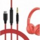 USB-C Digital to Audio Cable with Mic Compatible with Beats Studio Pro, Solo 4, Solo 3, Studio 3 Cab