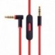 Original Replacement Cable/Wire for Beats by Dre Headphones Solo/Studio/Pro/Detox/Wireless-Red +Orig
