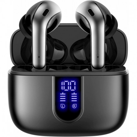 Bluetooth Headphones True Wireless Earbuds 60H Playback LED Power Display Earphones with Wireless Ch