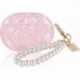 Glitter Marble Shell Design for Beats Studio Buds with Pearl Wrist Chain Keychain Sparkle Protective