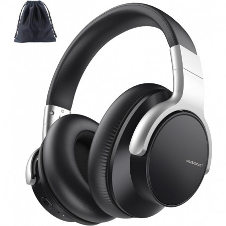 Bluetooth Headphones Noise Cancelling: Over Ear Wireless ANC Headphones with Microphone, 50Hrs Playt