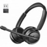 Bluetooth Headset with AI Noise Canceling Microphone, Stereo HiFi Bluetooth Headphones, Wireless Hea
