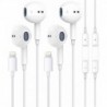 2 Packs-Apple Earbuds for iPhone Headphones Wired Lightning Earphones Built-in Microphone & Volume C