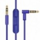 Purple Replacement Inline Mic Remote Extension Audio Cable Cord for Beats by Dr Dre Solo Solo HD Sol