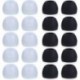 20 Pcs Medium Silicone Earbud Cap Tip Cover Replacement - 10 Black, 10 Clear Title