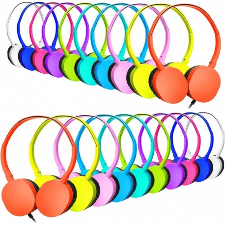 20 Pack Classroom Headphones Bulk for School Students Kids Children, Durable Headsets Classroom Earp
