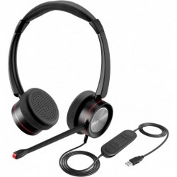 Wired USB Headphonefor PC/Mac/Laptop, USB Headset with Noise Canceling Microphone for Call Center &