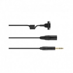 CABLE-II-X3K1-GOLD 2m Straight Audio Cable, XLR 3-Pin and 1/4" Jack Plug with Gold Plated Contacts f