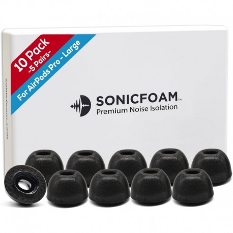 Memory Foam Earbud Tips - Premium Noise Isolation, Replacement Foam Ear Tips, 10 Pack for Airpods Pr