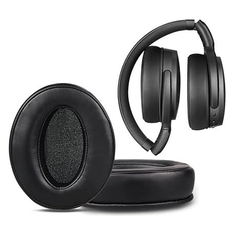 Replacement Leather Earpads Compatible with Sennheiser HD 4.50 BTNC Headphones (Black)