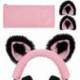 NOVA Knit Fabric Headband Cover + Cat Ears Attachment Compatible with Razer, SteelSeries, HyperX, Se