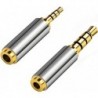 2 Pack Gold Plated 2.5mm Male to 3.5mm Female/3.5mm Male to 2.5mm Female Audio Jack Adapter, Headset