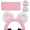 NOVA Knit Fabric Headband Cover + Cat Ears Attachment Compatible with Razer, SteelSeries, HyperX Sen