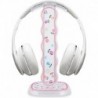CamyCosy Headphone Stand Gaming Headset Holder for Desk,Clear Tulip Flowers Pattern Cellphone Stand