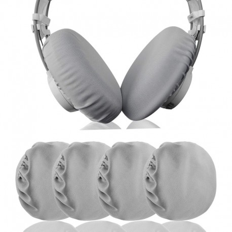 2 Pairs Flex Fabric Headphones Ear Covers, Washable & Stretchable Sanitary Earcup Protectors for Lar