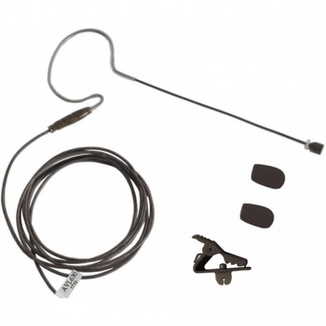 Mini Headset Microphone Replacement Earhook Headset Mic for Sennheiser Wireless System (Black)