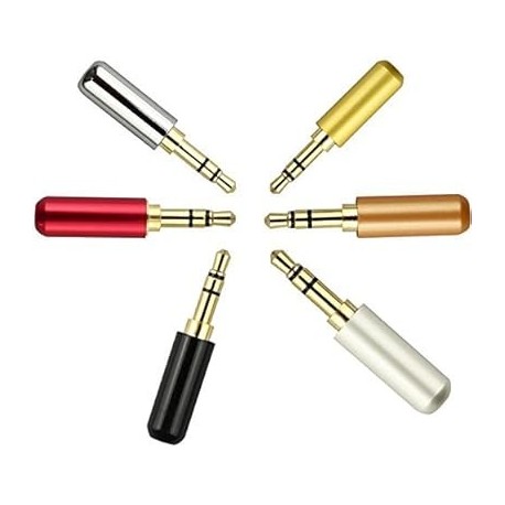 6 Pack Welding 1/8" 3.5mm Plug Audio Solder Male Jack Connector Stereo TRS 3 Pole Metal Earphone Ada