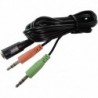 Long (6ft / 1.8M) PC Splitter: Smartphone Headset Phone Headset to PC Adapter - 3.5mm to Dual 3.5mm