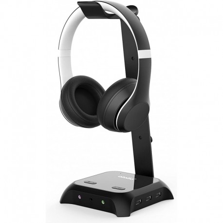 Multifunctional Headphone Stand, USB Hub with Headphone Stand, Powered USB Hub with 6 USB Ports, 3.5