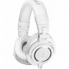 ATH-M50XWH Professional Studio Monitor Headphones, White, Small