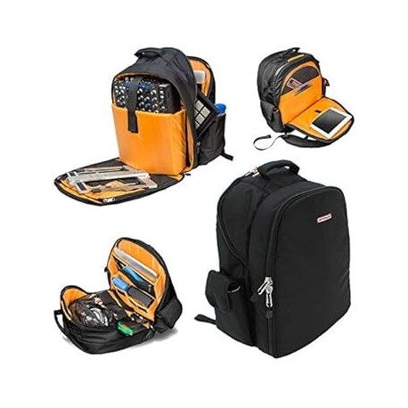 Prime DJ Backpack for DVS, Mobile, or Club Gigs, Bag Carry Mixers S9, 62, etc, Laptop, Stand, Tablet