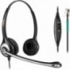 RJ9 Telephone Headset with Microphone Noise Cancelling, Office Phone Headset Compatible with Plantro