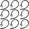 Universal Small Clamp Bluetooth Ear Hook Loop Clip Replacement - Set of 9 Piece Black