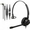 Phone Headset with 2.5mm & 3.5mm Connector for Deskphone Cell Phone PC Laptop, Mono CallCenter Offic
