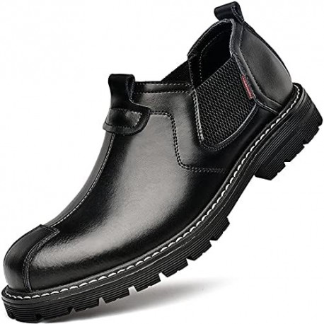 Men's Oxfords Shoes for Men Casual Dress Mens Boots Shoe Chelsea Leather Formal Man Fashion Brown Bl