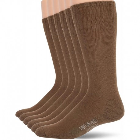 Men's Military Rib Top Combat Crew Boot Socks 6 Pack