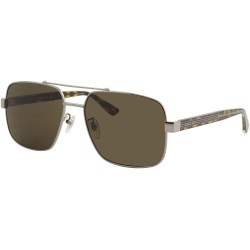 Sunglasses Gucci GG 0529S 002 Ruthenium Metal Aviator Brown Lens