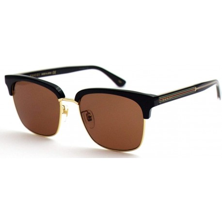 Sunglasses Gucci GG0382S 002 Black/Endura Gold Square Lens Catego