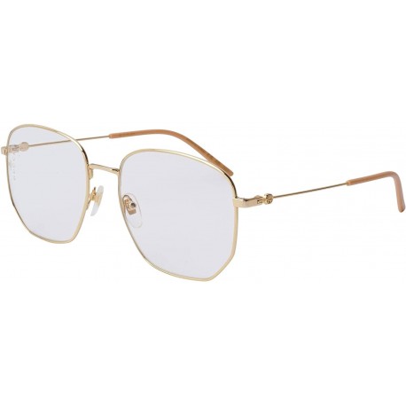 Sunglasses Gucci GG 0396S 001 Gold Metal Square Transparent Lens