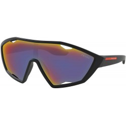Sunglasses Prada Sport PS10US DG09Q1 Black Rubber Cats Eyes Lens
